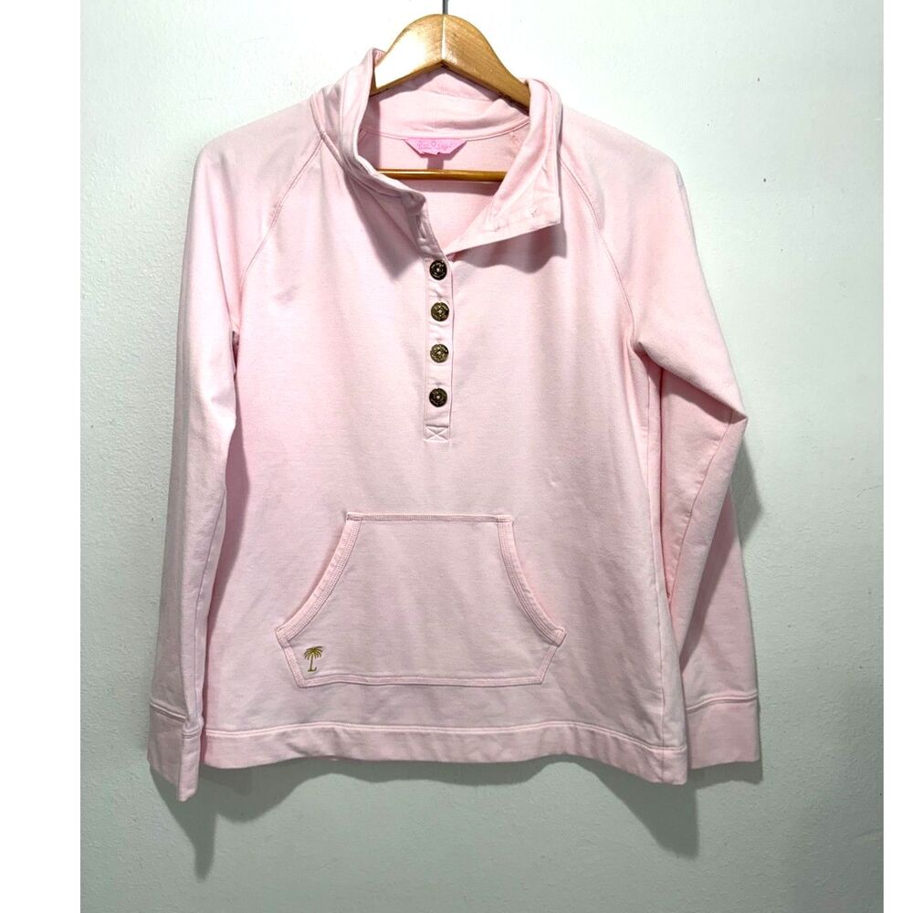 Lilly Pulitzer Captain popover sweater pink casual feminine romantic women L